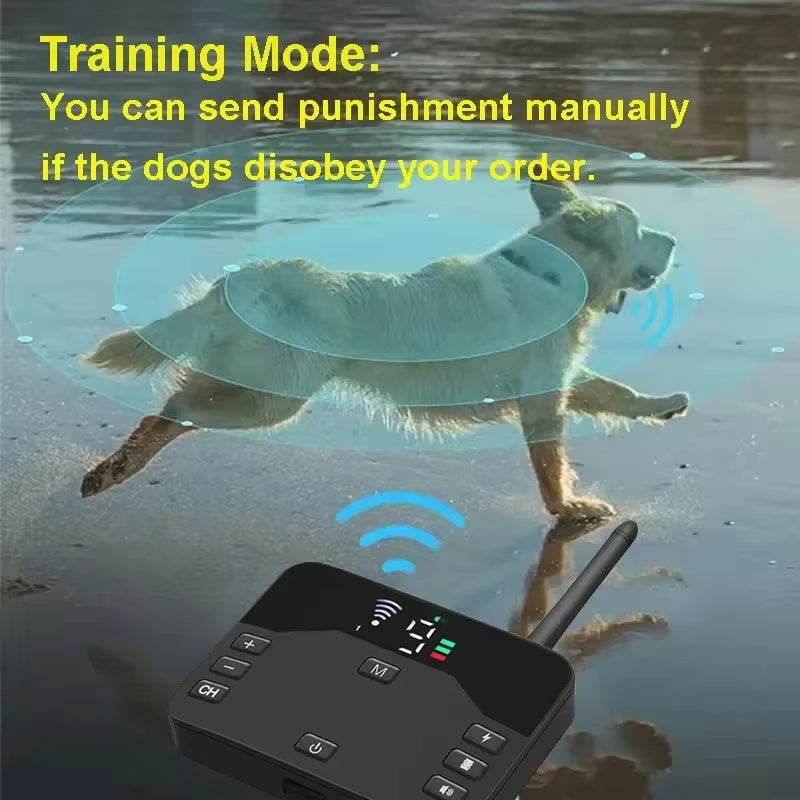 Transform Your Dog's Behavior with Our Advanced Anti-Bark Training Collar - Wireless Electric Fence with Custom Vibration & Shock Options