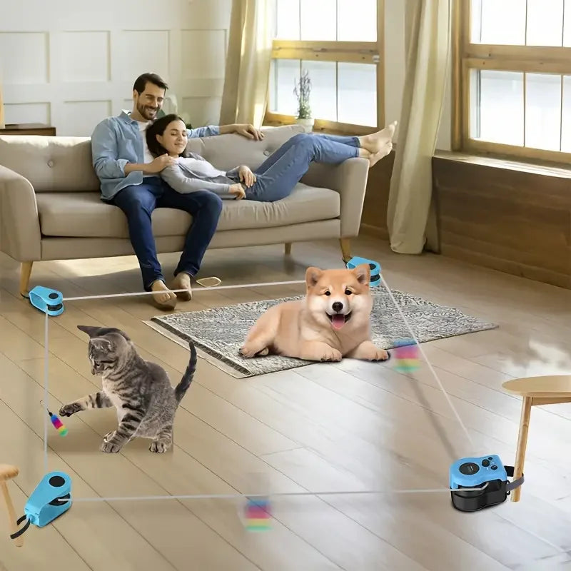 Interactive USB Rechargeable Cat and Dog Chase Toy - Fun, Durable Automatic Bait for Exercise and Training