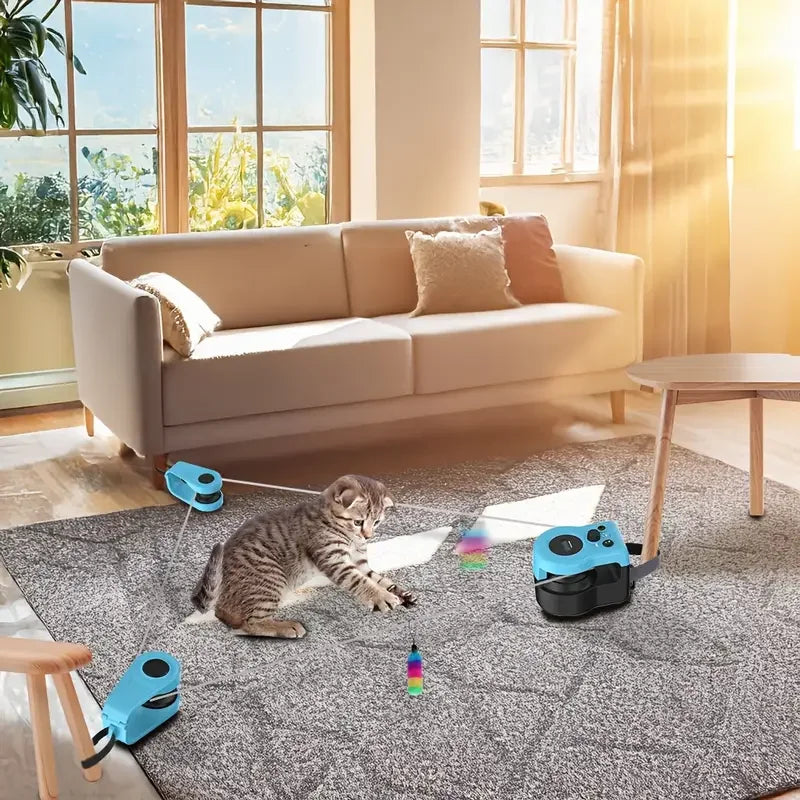 Interactive USB Rechargeable Cat and Dog Chase Toy - Fun, Durable Automatic Bait for Exercise and Training