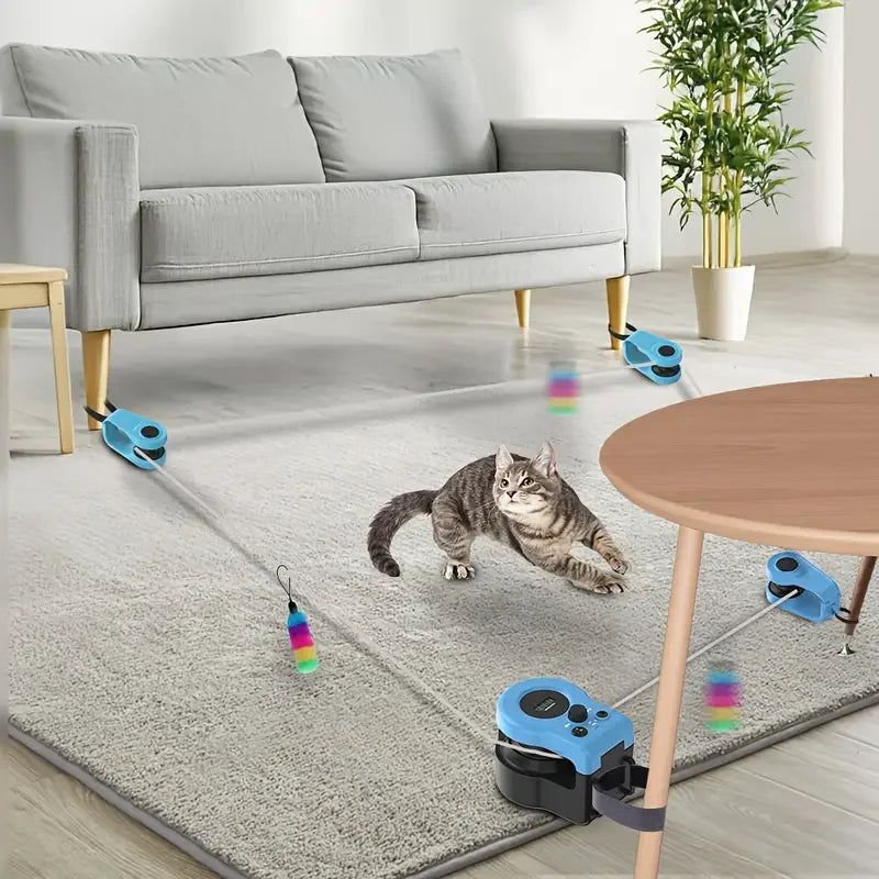 Interactive USB Rechargeable Cat and Dog Chase Toy - Fun, Durable Automatic Bait for Exercise and Training
